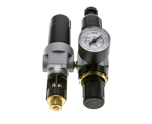 FRL 2-Teilig G1/8'' 350l/min 0.5-10.0bar/7-145psi Semi-Auto Metall Standard 0