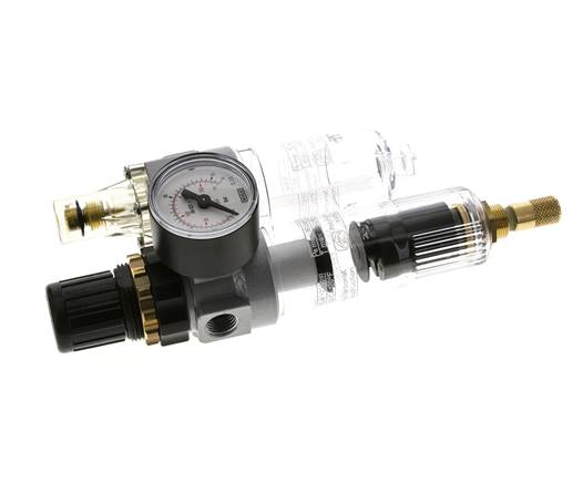 FRL 2-Teilig G1/4'' 350l/min 0.5-10.0bar/7-145psi Auto Polycarbonat Standard 0