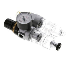 FRL 2-Teilig G1/4'' 350l/min 0.5-10.0bar/7-145psi Halbautomatisch Polycarbonat Standard 0