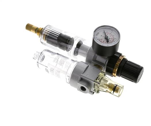 FRL 2-Teilig G1/8'' 350l/min 0.5-6.0bar/7-87psi Auto Polycarbonat Standard 0