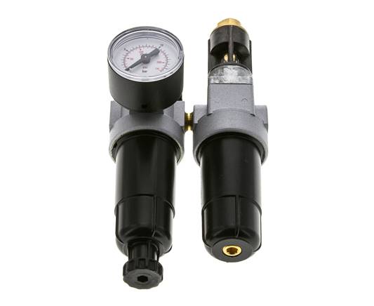 FRL 2-Teilig G1/8'' 350l/min 0.5-10.0bar/7-145psi Semi-Auto Metall Standard 0