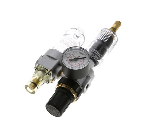 FRL 2-Teilig G1/8'' 350l/min 0.5-6.0bar/7-87psi Auto Polycarbonat Standard 0