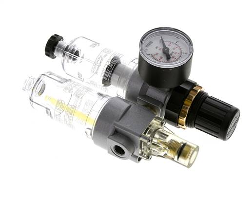 FRL 2-Teilig G1/8'' 350l/min 0.5-16.0bar/7-232psi Halbautomatisch Polycarbonat Standard 0
