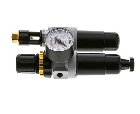 FRL 2-Teilig G1/8'' 350l/min 0.5-10.0bar/7-145psi Semi-Auto Metall Standard 0