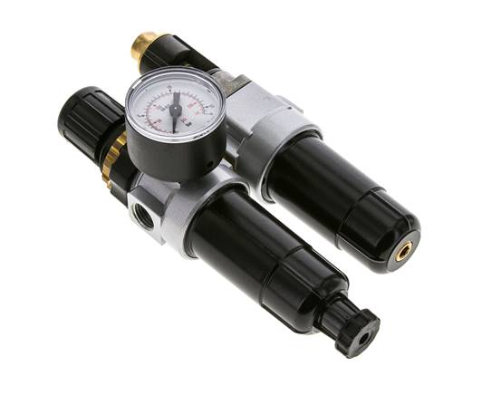 FRL 2-Teilig G1/4'' 350l/min 0.5-10.0bar/7-145psi Semi-Auto Metall Standard 0