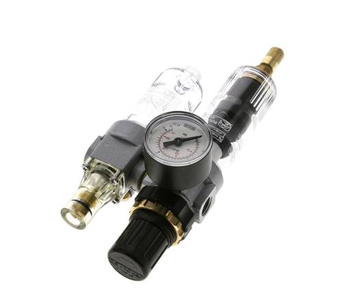 FRL 2-Teilig G1/4'' 350l/min 0.5-10.0bar/7-145psi Auto Polycarbonat Standard 0