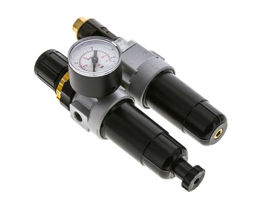 FRL 2-Teilig G1/8'' 350l/min 0.5-10.0bar/7-145psi Semi-Auto Metall Standard 0