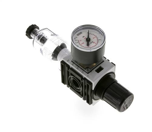 Filter-Regler G1/4'' 1000l/min 0.5-10.0bar/7-145psi 40 mm Manometer Futura 0
