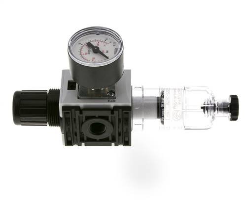Filter-Regler G1/4'' 1000l/min 0.5-10.0bar/7-145psi 40 mm Manometer Futura 0