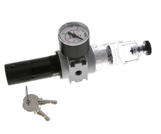 Filter-Regler G1/8'' 1450l/min 0,5-10,0bar/7-145psi 40 mm Manometer Zylinderschloss Multifix 0