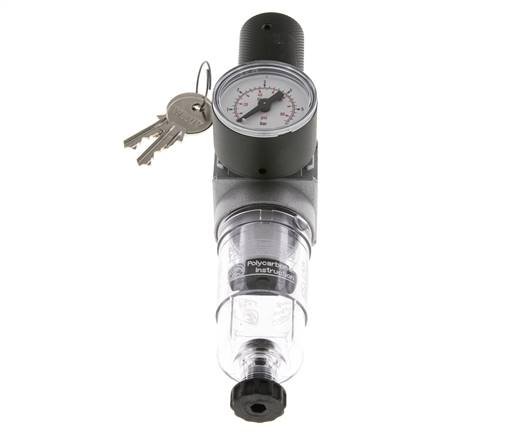 Filter-Regler G1/8'' 1450l/min 0,1-3,0bar/1-44psi 40 mm Manometer Zylinderschloss Multifix 0