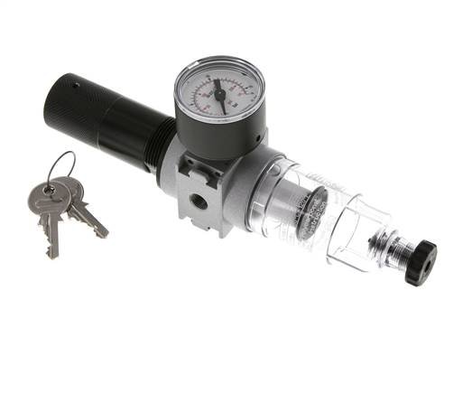Filter-Regler G1/8'' 1450l/min 0,5-10,0bar/7-145psi 40 mm Manometer Zylinderschloss Multifix 0