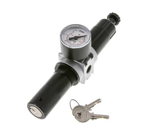 Filter-Regler G1/4'' 1450l/min 0,1-3,0bar/1-44psi 40 mm Manometer Zylinderschloss Multifix 0