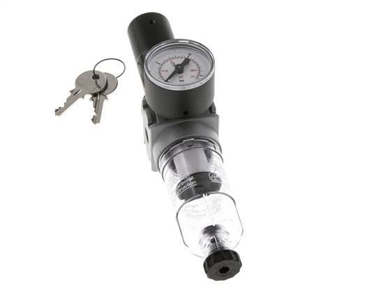 Filter-Regler G1/8'' 1450l/min 0,5-10,0bar/7-145psi 40 mm Manometer Zylinderschloss Multifix 0