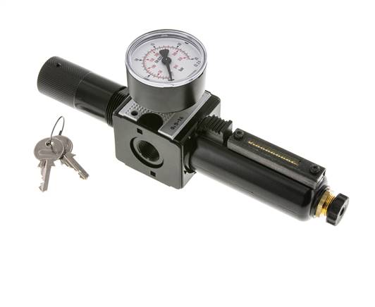Filterregler G3/8'' 1600l/min 0.5-16.0bar/7-232psi Halbautomatische Zylinderklemme Metall Multifix 1