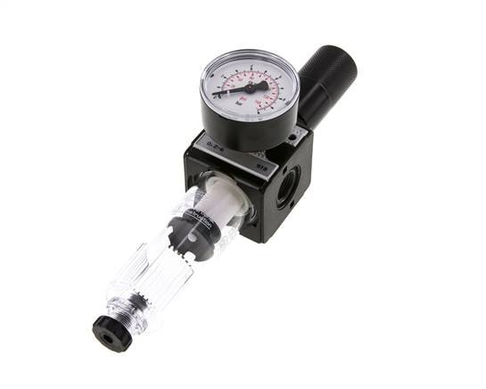 Filter-Regulator G3/8'' 1600l/min 0.2-6.0bar/3-87psi Halbautomatische Zylinder-Verriegelung Polycarbonat Multifix 1