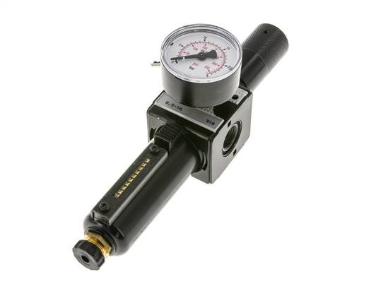 Filterregler G3/8'' 1600l/min 0.5-16.0bar/7-232psi Halbautomatische Zylinderklemme Metall Multifix 1