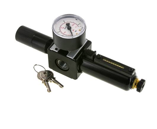 Filterregler G3/8'' 1600l/min 0.5-10.0bar/7-145psi Halbautomatische Zylinder-Verriegelung Metall Multifix 1