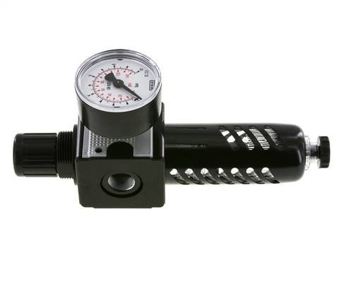 Filter-Regulator G3/8'' 1600l/min 0.2-6.0bar/3-87psi Halbautomatischer Schutzkäfig aus Polycarbonat Multifix 1