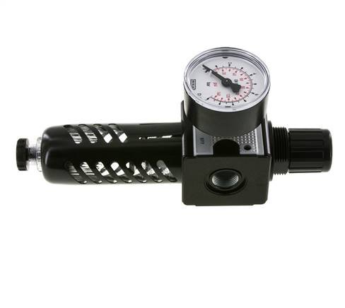 Filter-Regulator G3/8'' 1600l/min 0.2-6.0bar/3-87psi Halbautomatischer Schutzkäfig aus Polycarbonat Multifix 1