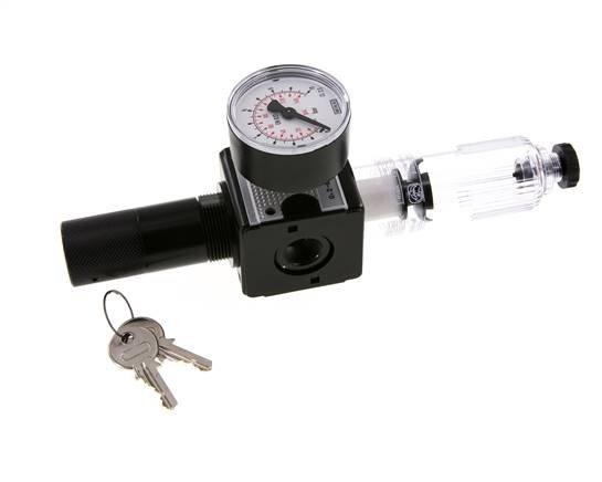 Filter-Regulator G3/8'' 1600l/min 0.2-6.0bar/3-87psi Halbautomatische Zylinder-Verriegelung Polycarbonat Multifix 1
