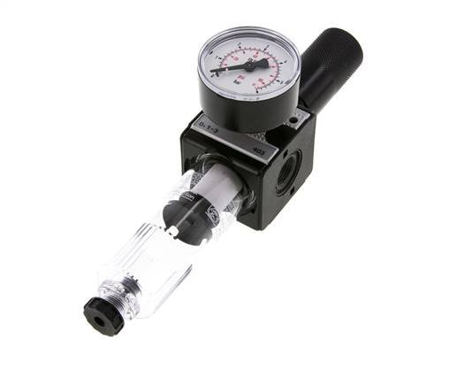 Filter-Regulator G3/8'' 1600l/min 0.1-3.0bar/1-44psi Halbautomatische Zylinder-Verriegelung Polycarbonat Multifix 1