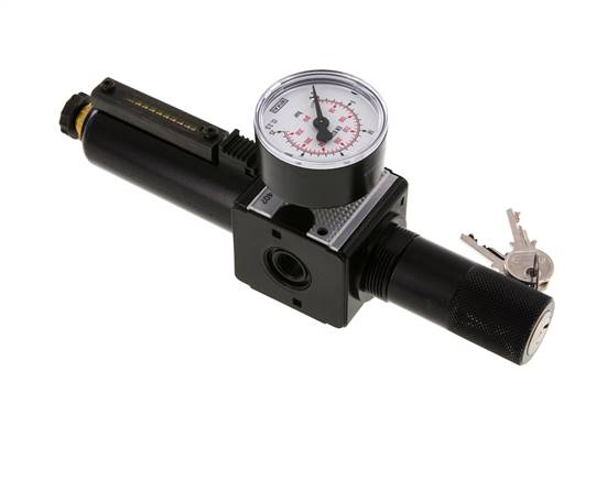 Filter-Regler G1/4'' 1600l/min 0,5-16,0bar/7-232psi Zylinderschloss Multifix 1