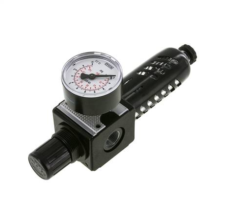 Filter-Regulator G3/8'' 1600l/min 0.2-6.0bar/3-87psi Halbautomatischer Schutzkäfig aus Polycarbonat Multifix 1