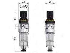 Filter-Regler G1/4'' 350l/min 0,5-10,0bar/7-145psi Standard 0