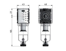 Filter 5microns G1/4'' 1000l/min Auto Metal Futura 0