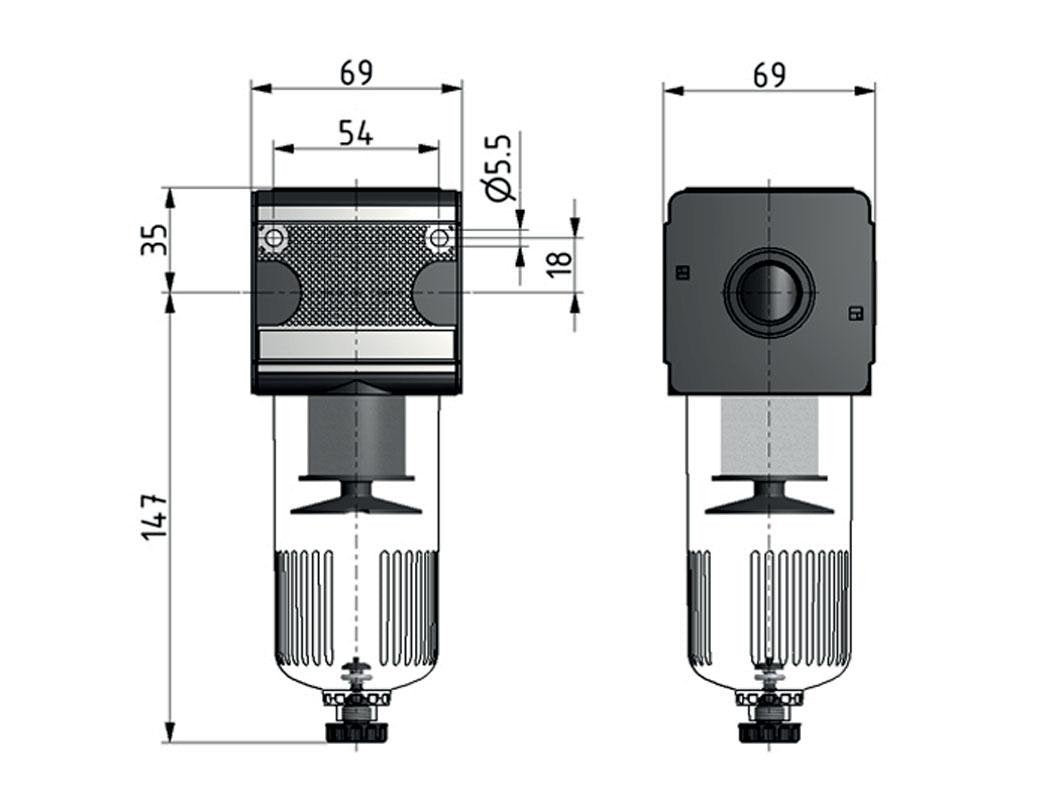 Filter 5microns G1/2'' 5850l/min Auto Schutzkäfig Polycarbonat Multifix 2