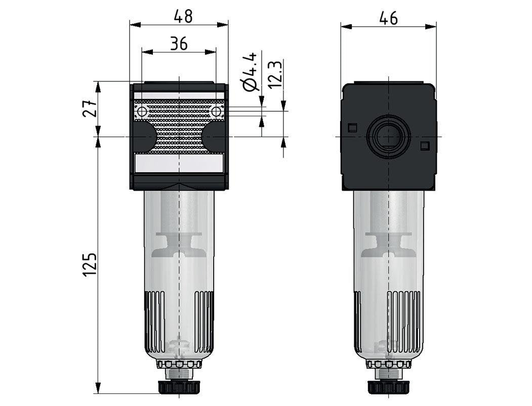 Filter 5microns G3/8'' 2000l/min Semi-Auto Polycarbonat Multifix 1