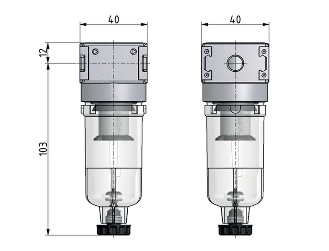 Filter 5microns G1/4'' 1000l/min Auto Polycarbonat Multifix 0