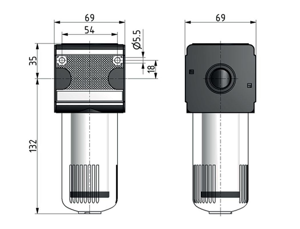 Filter 0.3microns G1/2'' 1500l/min Ohne Entwässerung Vakuum Polycarbonat Multifix 2