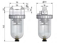 Filter 40microns G1/2'' 3100l/min Auto Polycarbonat Standard 2