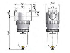 Filter 40 Mikrometer G1 1/2'' 12500l/min Auto (Geschlossen ohne Druck) Polycarbonat Standard 5