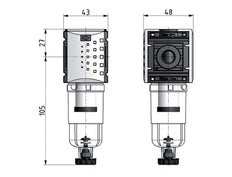 Mikrofilter 0.01microns G1/4'' 190l/min Auto (Geschlossen ohne Druck) Polycarbonat Futura 0