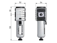 Microfilter 0.01microns G1/4'' 350l/min Semi-Auto Polycarbonat Futura 1