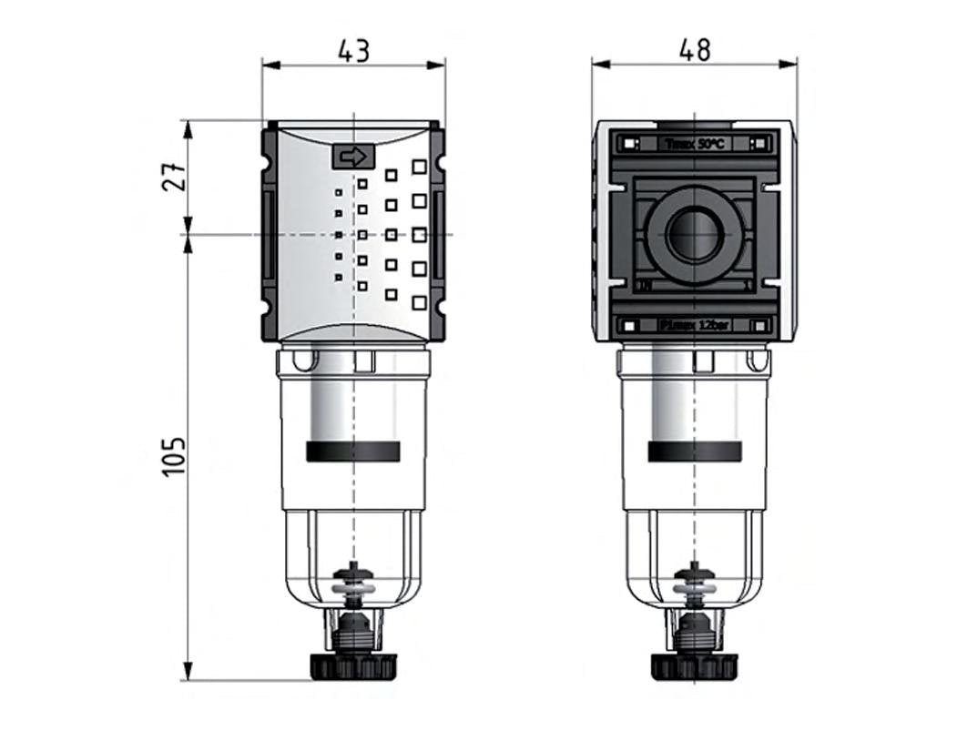 Mikrofilter 0,01 Mikrometer G1/4'' 190l/min Futura 0