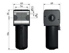 Aktivkohlefilter G1/2'' 1500l/min Semi-Auto Metal Multifix 2