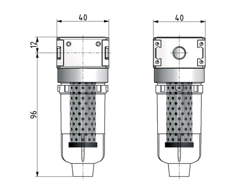 Aktivkohlefilter G1/8'' 310l/min Semi-Auto Polycarbonat Multifix 0