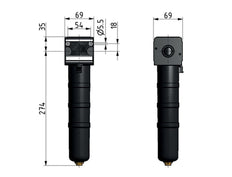 Aktivkohlefilter G1/2'' 1850l/min Semi-Auto Metal Multifix 2