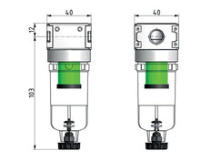 Mikrofilter 0.01microns G1/8'' 230l/min Auto Polycarbonat Multifix 0