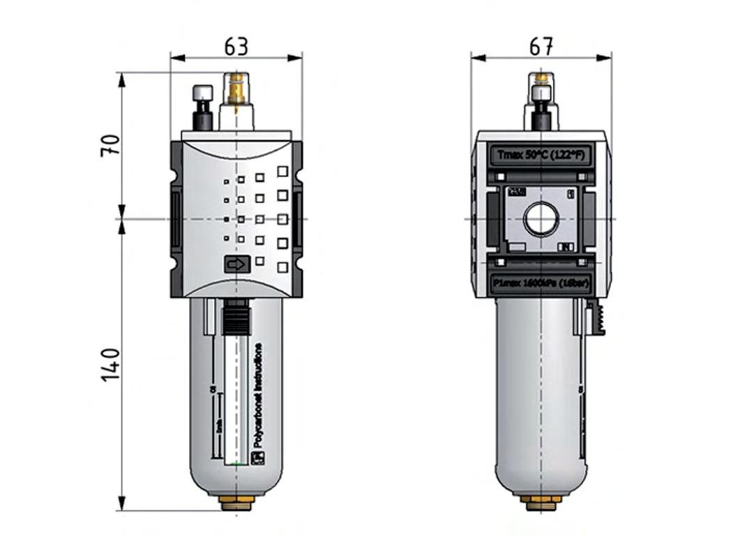 Schmierstoff G1/2'' Polycarbonat Futura 2