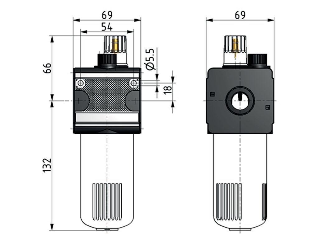 Schmierstoff G3/4'' Schutzkäfig Polycarbonat Multifix 2