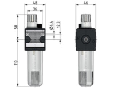 Mikro-Ölnebel-Gleitmittel G1/4'' Multifix 1