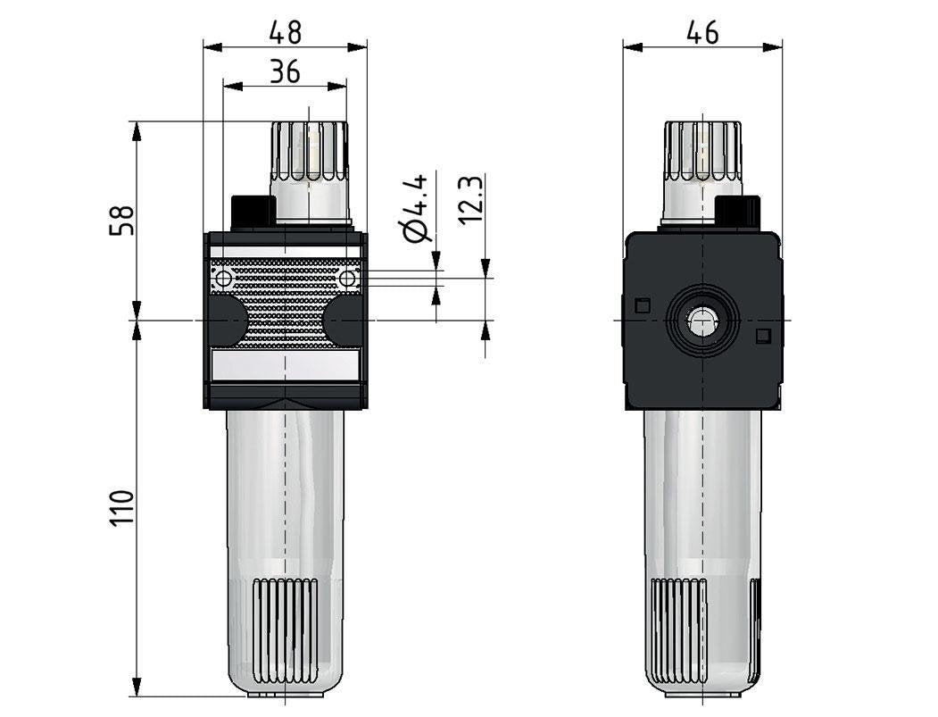 Schmierstoff G1/4'' Schutzkäfig Polycarbonat Multifix 1