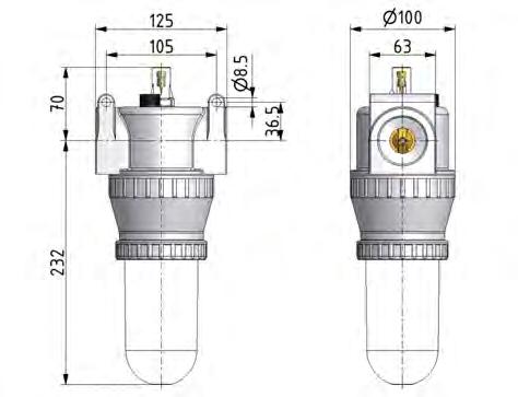 Schmierstoffgeber G1 1/4'' Schutzkäfig aus Polycarbonat Standard 5