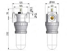 Schmierstoffgeber G1 1/4'' Schutzkäfig aus Polycarbonat Standard 5
