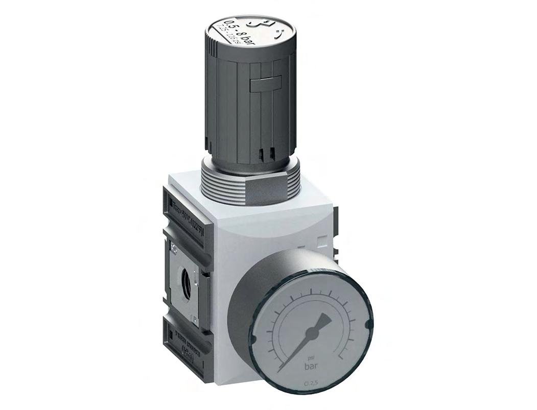 Druckregler für Sammelstückmontage G1/4''&3/8'' 2500l/min 0.2-4.0bar/3-58psi PA Futura 1